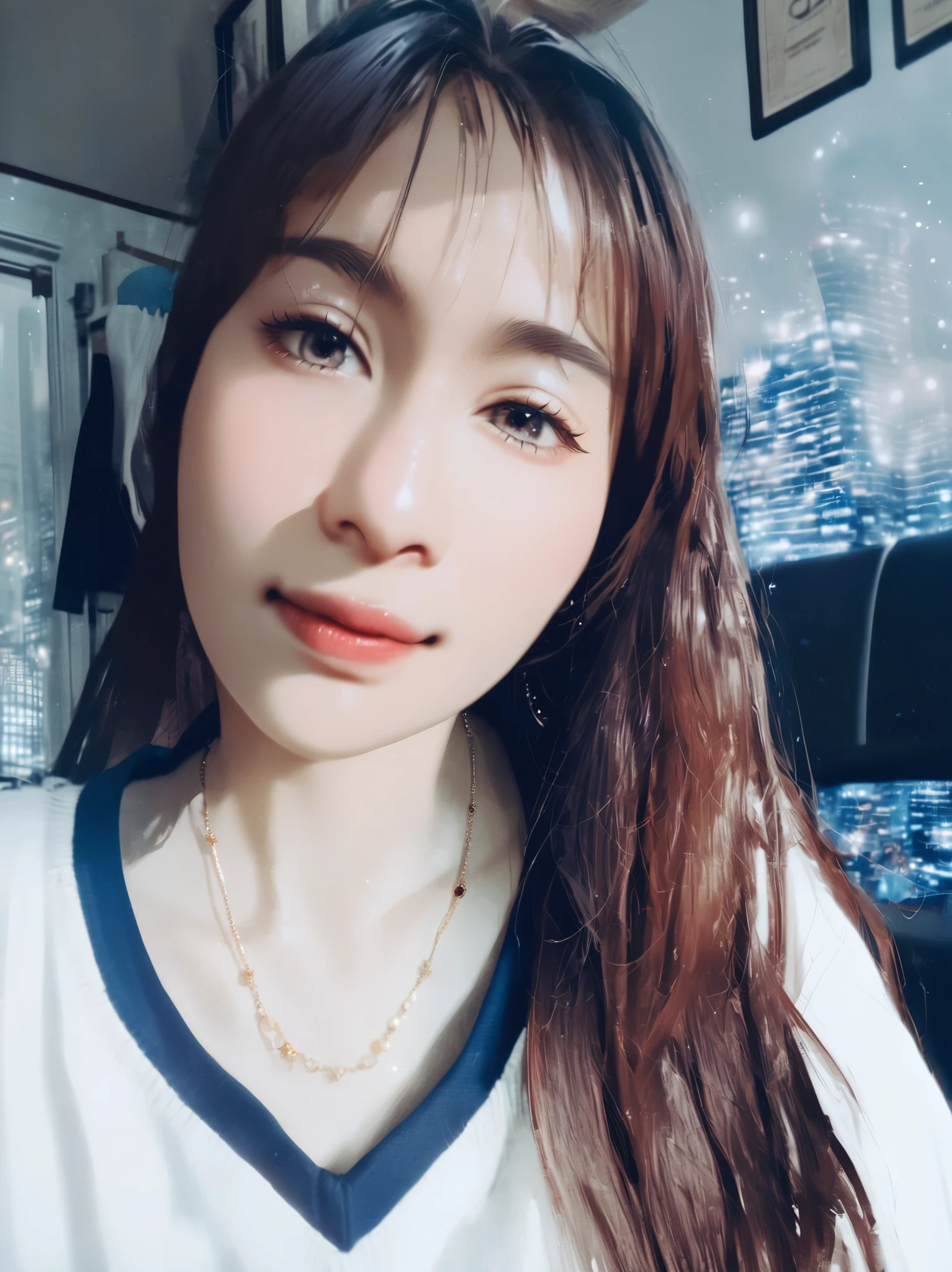 (Cinematic Aesthetic:1.4) Photo of a beautiful korean fashion model bokeh city night