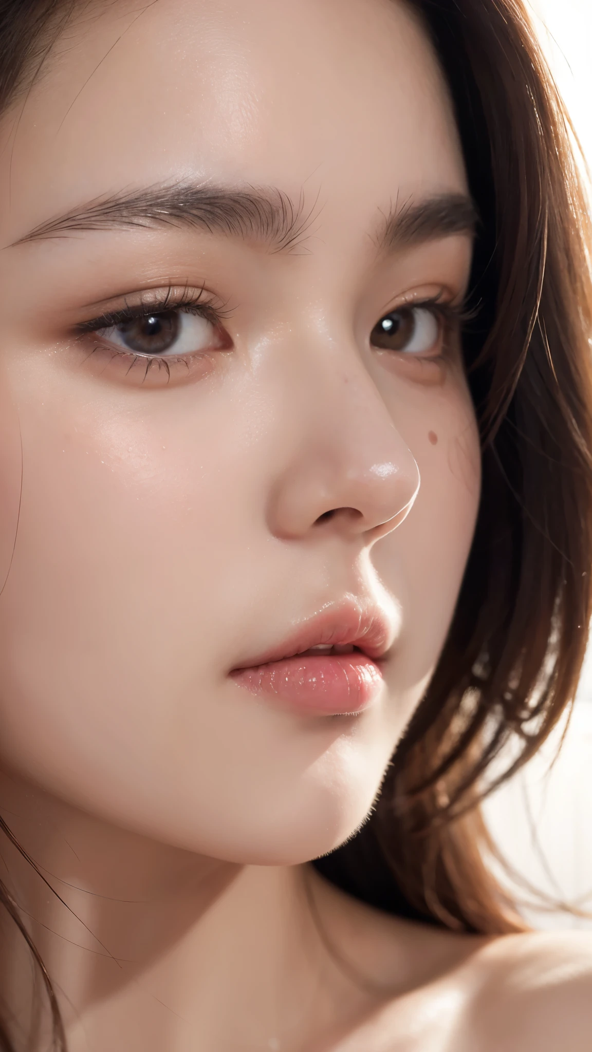 (masterpiece, best quality:1.2), 1girl, 独奏,Close-up of face,The whole face,Real skin, real skin texture, pores, fuzress