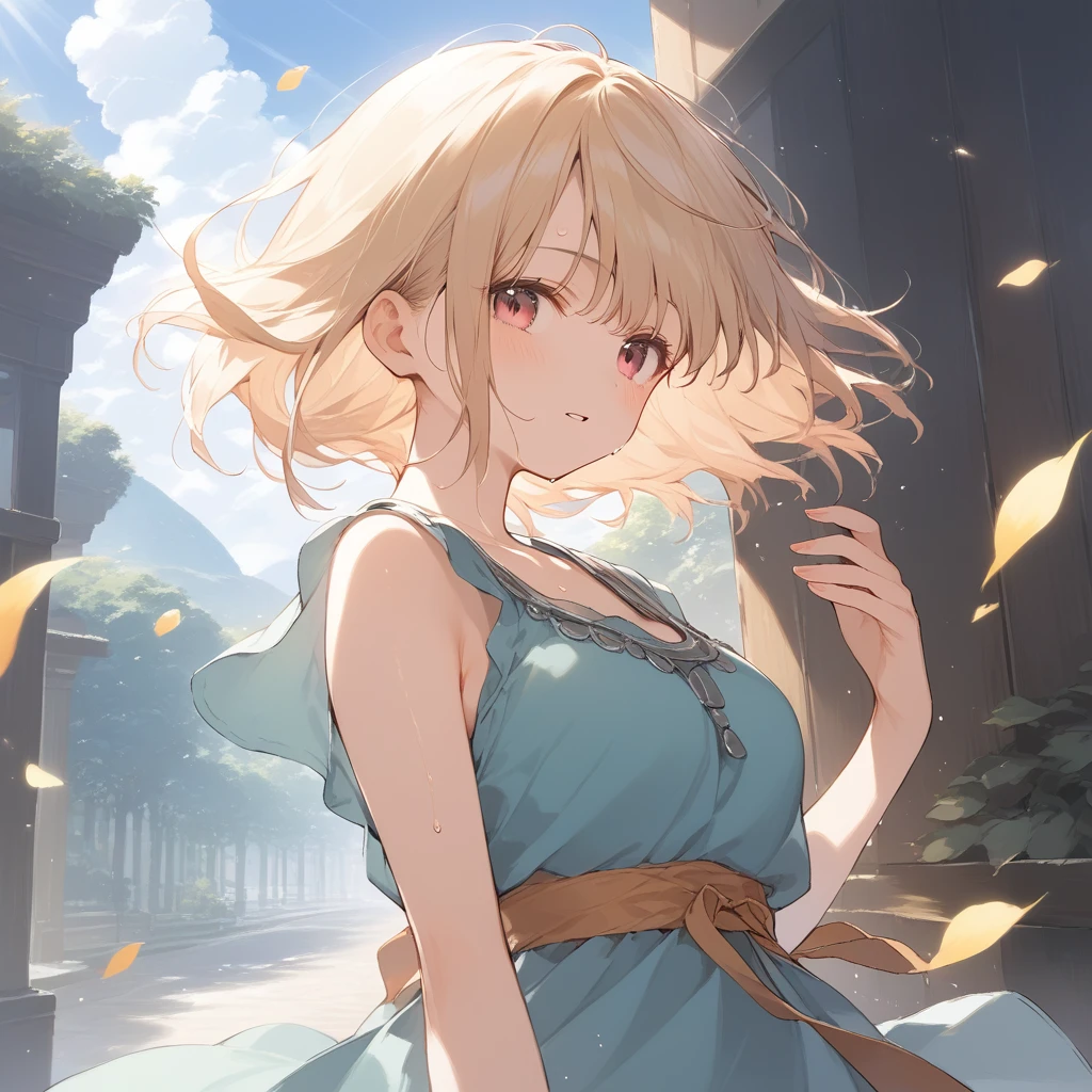 score_9, score_8_up, score_7_up, source_anime, best quality, masterpiece, official art, absurdres, highres, ultra-detailed,waifu2x,Collection: Slice of Life,break,1girl, short hair, dragon quest, breasts, beautiful detailed eyes, sweat, parted lips, sleepily, outdoors, wind, cowboy shot,break,(clear line illustration:1.2), super detailed skin,very high resolution, very aesthetic, Best sexual lighting powered by famous artist, 8k,cute picture,beauty illustration,photoshop_(medium),,(Detailed Lighting),best anime 8k konachan wallpaper, pixiv contest winner,