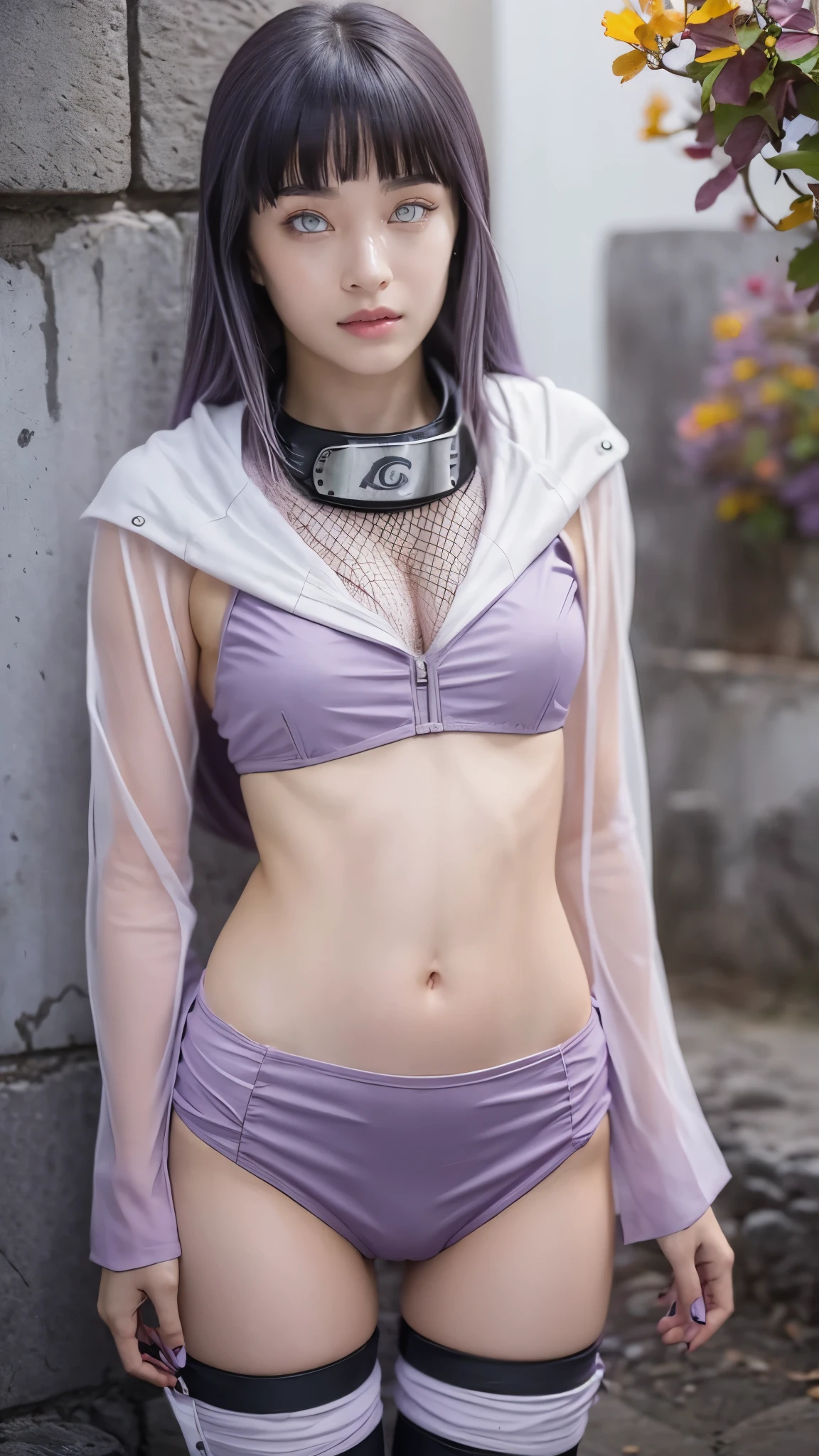 Moisturized skin, (bright gradient eyes), perfect body,
BREAK,
(beautiful navel), (kunoichi), (ninja), (sexy costume: 1.3), (kunai), (black leather), fishnet, (fishnet stockings), (blush: 1.3),
BREAK,
(long silky light purple hair: 1.2), (Hinata Hinata hairstyle 1.2), (long bangs at the end),
BREAK,
((masterpiece + highest quality + high resolution + highly detailed)), (full body: 1.2), symmetrical, one shot,
BREAK,
(city street), (wind blowing: 1.5),
BREAK,
(ONE PIECE), (Hashimoto Kanna: 1.4), (Hinata Hinata: 1.3), elegant,