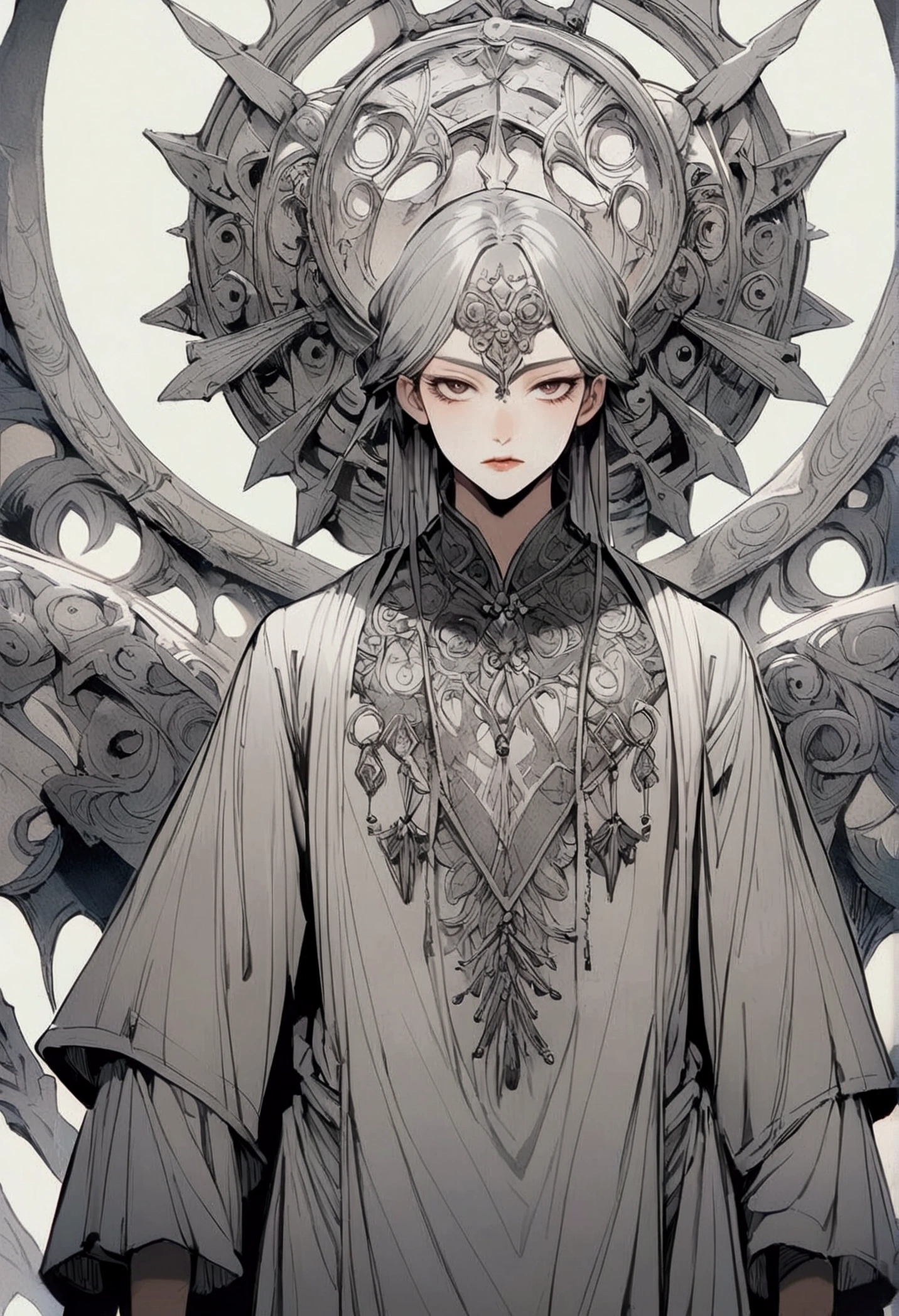 Man in gray tunic