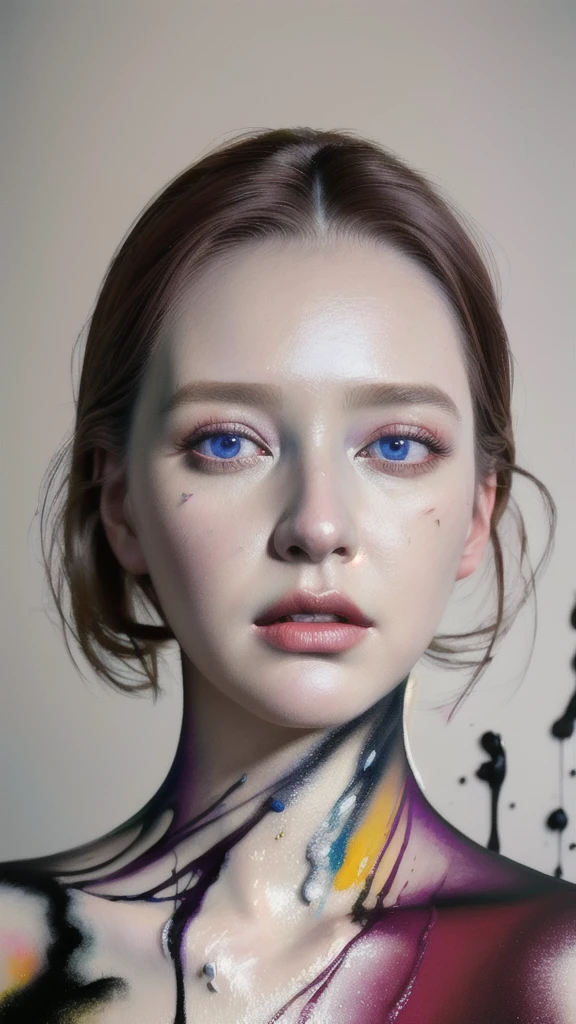 Android Beauty, Powerful paintings inspired by Francis Bacon, Ultra-realistic surrealism, Hyperrealism, fear, art, hyper real painting, Realistic illustration painting, カラフルなHyperrealism, Hyper-realistic digital art