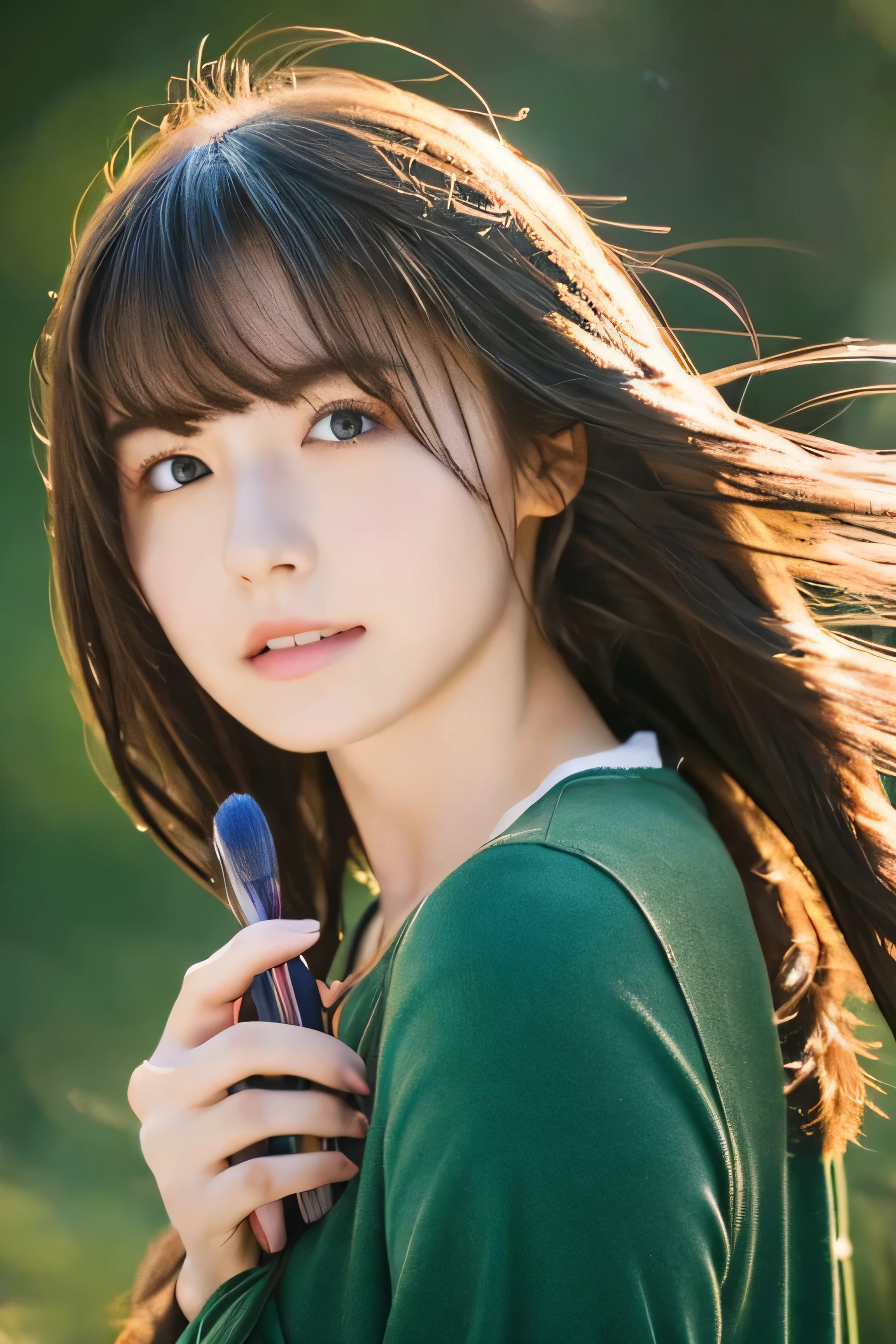 ((Hair blowing in the wind、Brush your hair up、No makeup:1.2))、(Realistic、Photorealistic、Very detailed、Best detailed skins、Highest quality、masterpiece、Ultra-high resolution)、Cute Russian Women、、high school girl、Young girl、1 girl、Has bangs、Ash Blonde:1.7、double eyelid、Drooling eyes、Japanese style face、purity、Realistic肌タイプ、Fluffy hair、Red cheeks、The wind is blowing、night、illumination、Lighting from behind、Hair blowing in the wind