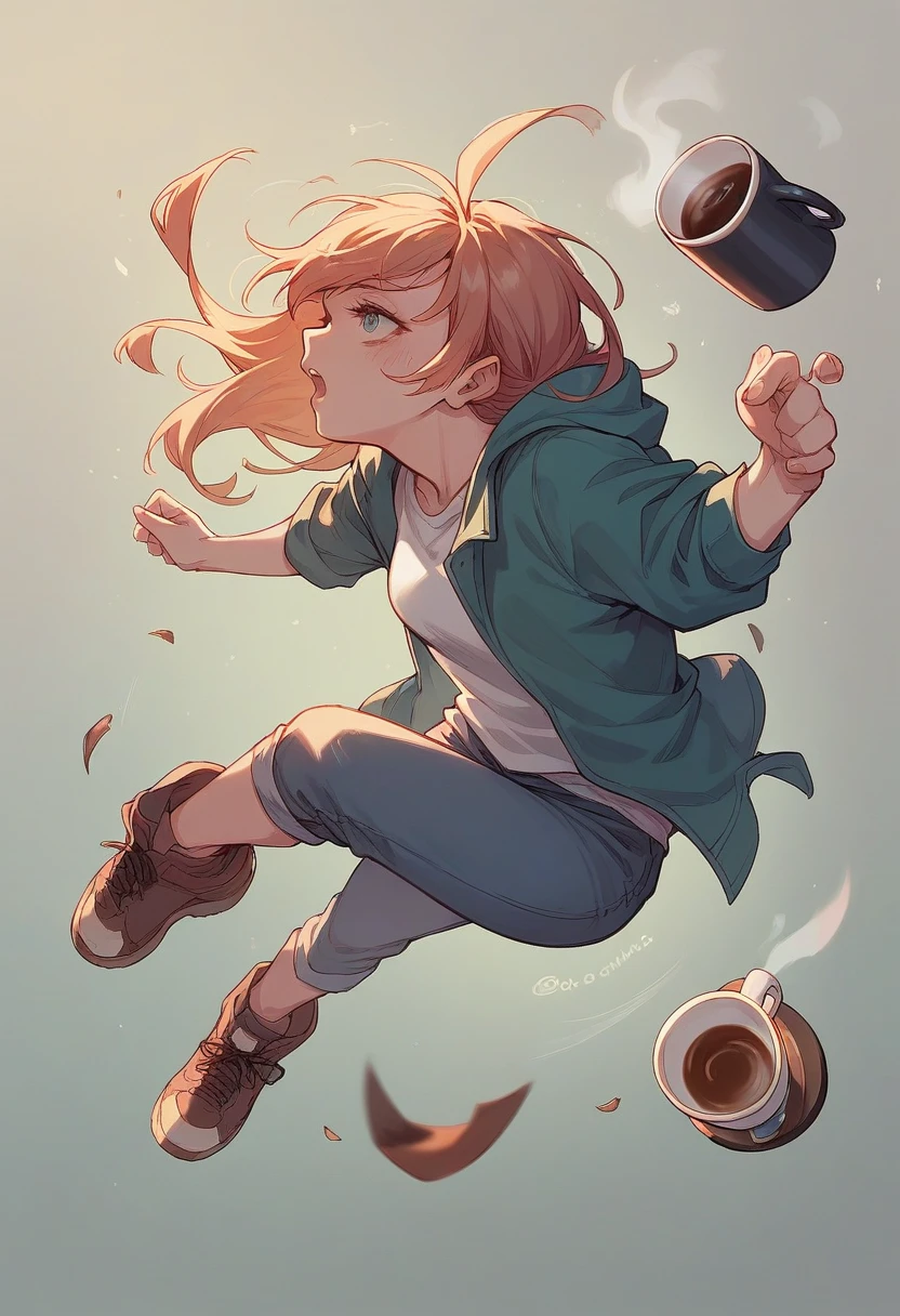 Cup of coffee falling