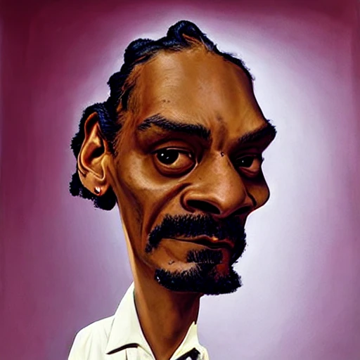 a portrait of snoop dogg,oil painting,mark ryden art style,extremely detailed,clean,high quality,sharp focus,photorealistic,warm lighting,vibrant colors,dramatic contrast,intricate details,realistic skin texture,beautiful eyes,elegant pose,cinematic composition