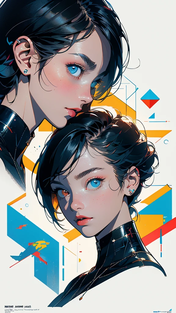 (((masterpiece, highest quality))),(((solo:1.2))),(((1girl:1.2))),32k wallpaper, very detailed, poster, vintage science fiction,(((((geometric cinematic movie poster))))), ((bauhaus)),(shape),(((abstract))),(mid century modern),movie poster,(((((portfolio))))),(((((Close-up))))),(((((bust up))))),((((more various angle)))),(((highlight))),Vast landscape,((((heterochromia)))),(((complete. detailed face))),(((Extremely talented))),(((most complecated machine))),(Colorful color scheme)
