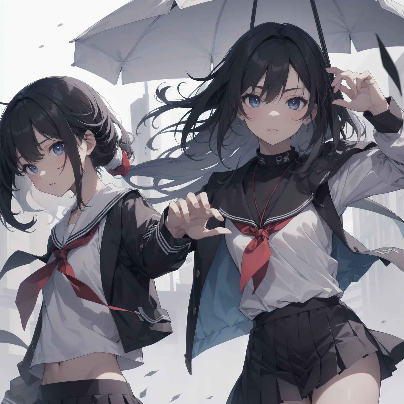 ultra-absurdres-Top quality by artist God, ultra-detailed, high resolution, anime moe artstyle, best anime 8k konachan wallpaper, pixiv contest winner, pool:2810, perfect anatomy,break, 1girl, (Please draw a girl walking sleepily to school alone. )break,(Solo,little female, -yeld:1.Full limbs, complete fingers,a junior hihort hair), short cut, flat chest, , small butt, small black eyes, beautiful detailed eyes, well-proportioned iris and pupils, expressive eyes, highres detailed hair, soft expression, salor school_uniform, sailor collar, serahuku, bow, pleated skirt,(Detailed Lighting), (Detailed background), in the School commute route. break,super detailed skin, Best cinematic lighting powered by famous artist, 8k,beauty illustration,photoshop_(medium),very aesthetic,break,((artist:minami_(colorful_palette) )), artist:clamp ,artist:carnelian ,artist:kantoku ,
