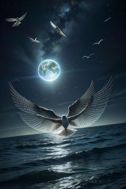 "And God said, 'Let the waters swarm with swarms of living creatures, and let birds fly above the earth across the expanse of the heavens.' So God created the great sea creatures and every living creature that moves, with which the waters swarm, according to their kinds, and every winged bird according to its kind. And God saw that it was good. And God blessed them, saying, 'Be fruitful and multiply and fill the waters in the seas, and let birds multiply on the earth.' And there was evening and there was morning, the fifth day."