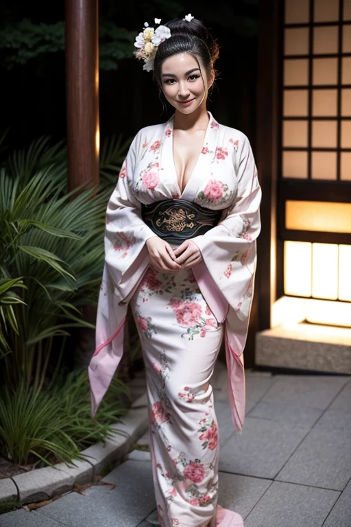 a close up of a woman in a  sexy kimono with a big breast, japanese goddess, oppai, japanese model, with a large breasts, in kimono, big breasts!, with large breasts, in a kimono, big breasts, beautiful asian girl, japanese, big breasts!!, teasing smile, asian hyperdetailed, asian girl, nsfw huge breasts, lactating milk, nipple erect, full body, dark hairy pussy, smile naughty 