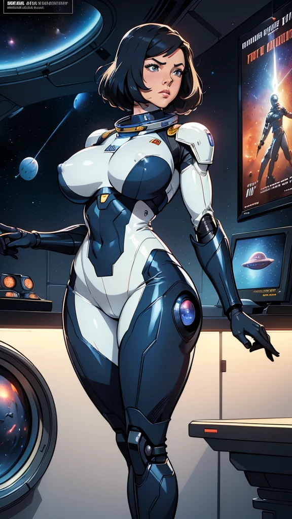 ((masterpiece, Highest quality)), 32K Wallpapers, Very detailed, posters, Vintage science fiction, 1960s,(((space thriller cinematic movie posters))), (Bauhaus), shape,Abstract, Midcentury Modern, movie posters, Vintage, A woman fused with a robot,アニメ,1970s,Halftone,Speech bubble,Milky Way,(superhero),((portfolio,close)),Cyborg of the Future,Combination of machine and woman,Space,Cyborg Lady,Big Breasts,Erect nipples,