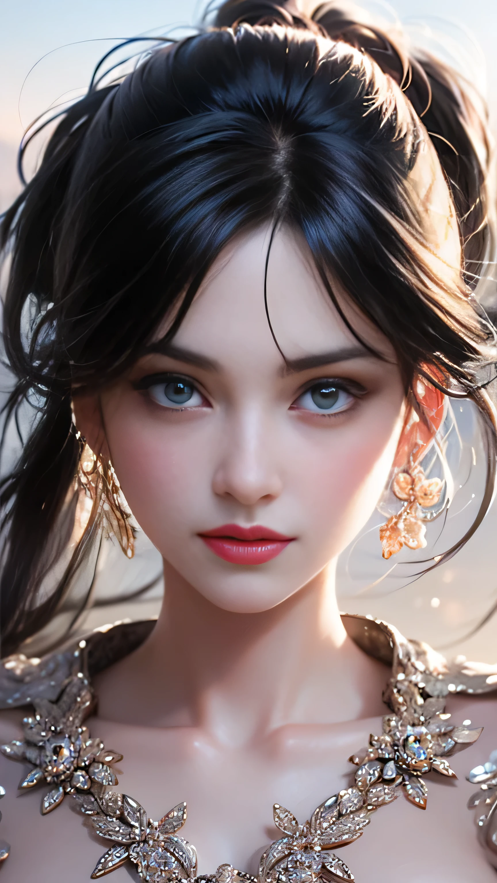 (((最high quality))),(比類のないmasterpiece),超A high resolution,(Realistic),Surreal photos of stunning beautiful cyborg women, Rainbow Hair, , ((Full nudity:1.5)),Big Breasts, (Beautiful and intricate armor), accept, Delicate White Platinum Filigree, Exquisite craftsmanship, Burn, belly button, Very detailed, Intricate details, Facial Symmetry, Tabletop, Awards, Sharp focus, Concept Art, Octane Rendering,(bust), masterpiece, 最high quality, high quality, High resolution、Background of the ruined temple, masterpiece, 最high quality, high quality, High resolution､Inside the temple､(((Face close-up)))､