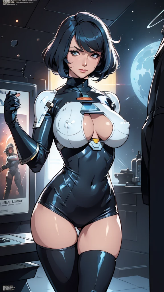 ((masterpiece, Highest quality)), 32K Wallpapers, Very detailed, posters, Vintage science fiction, 1960s,(((space thriller cinematic movie posters))), (Bauhaus), shape,Abstract, Midcentury Modern, movie posters, Vintage, A woman fused with a robot,アニメ,1970s,Halftone,Speech bubble,Milky Way,(superhero),((portfolio,close)),Cyborg of the Future,Combination of machine and woman,Space,Cyborg Lady,Big Breasts,Erect nipples,ヌード