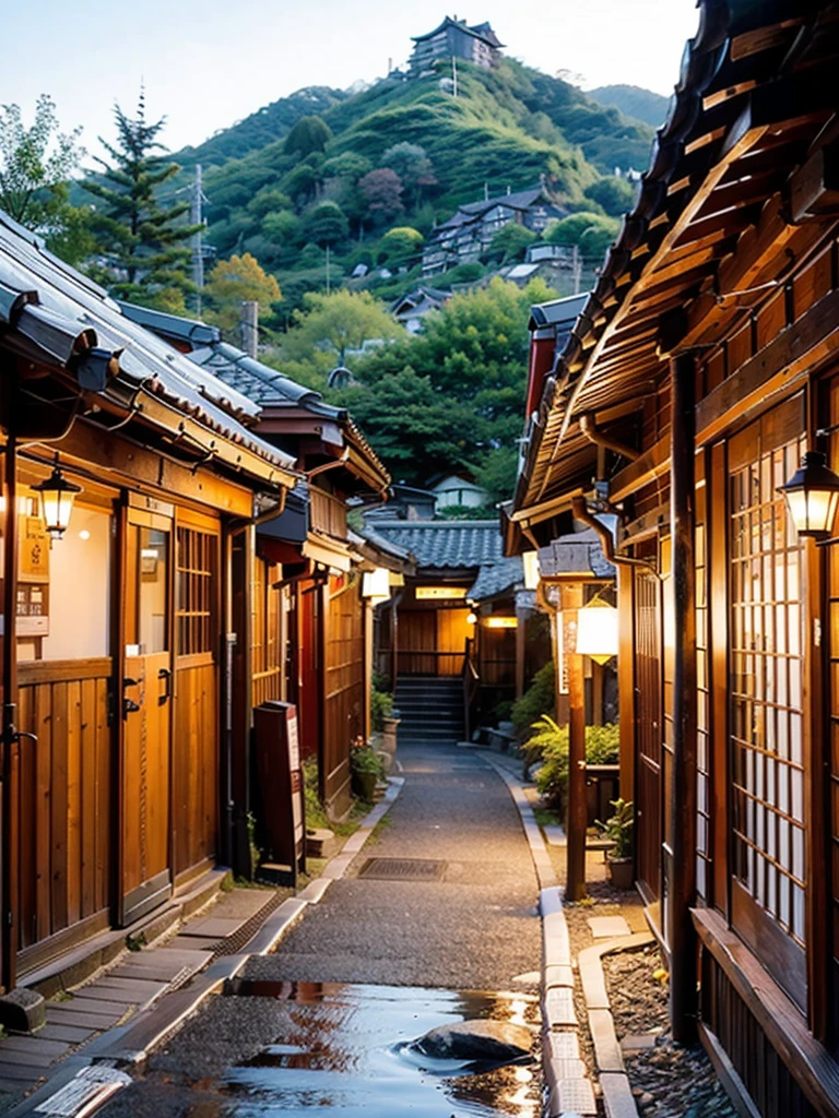Hot Spring Town、Ikaho Onsen townscape、Landscape only、Souvenir Street