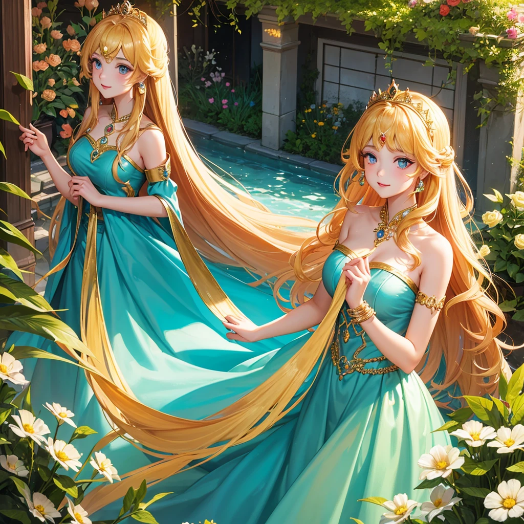 Princess, beauty, beautiful, elegant, sweet, kingdom, rich, pretty girl, colourful, magical, mystery, lovely, golden eye princess, golden hair, garden