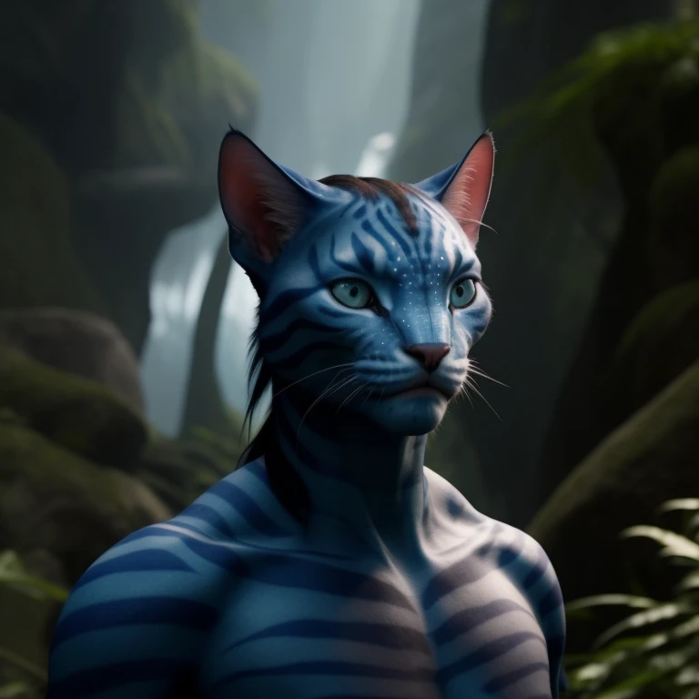 movie avatar with cats, 4k 8k HDR. holding SOLANA crypto coin