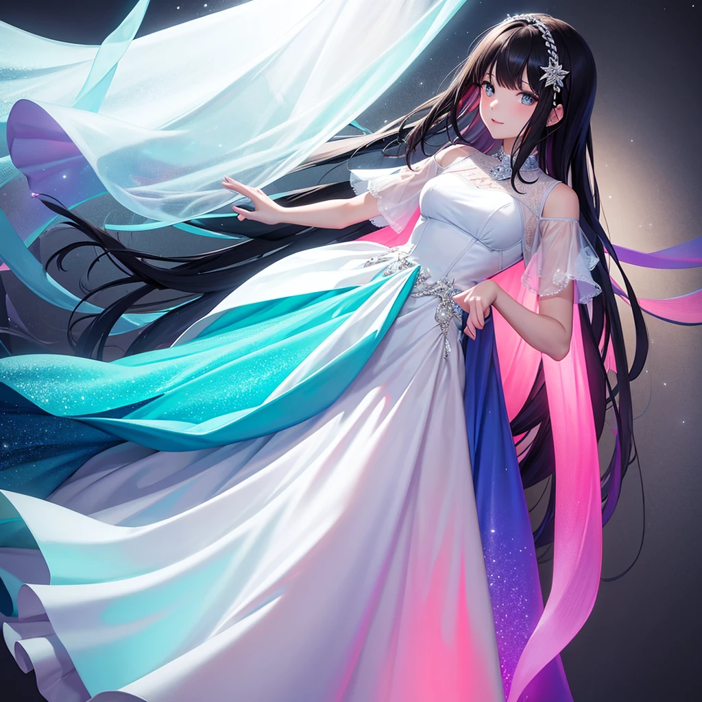 Dress, light colourful dress, long dress, elegant