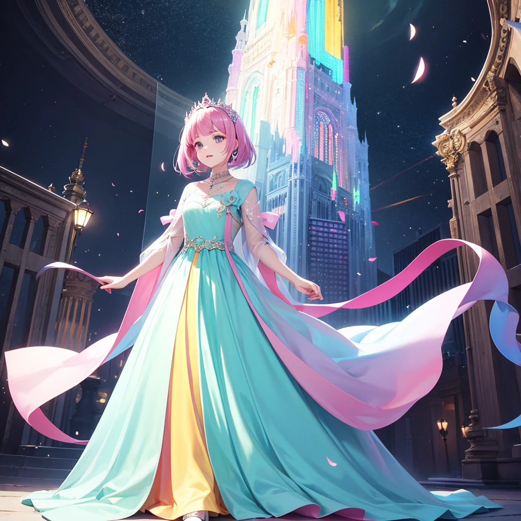 Dress, light colourful dress, long dress, elegant, princess