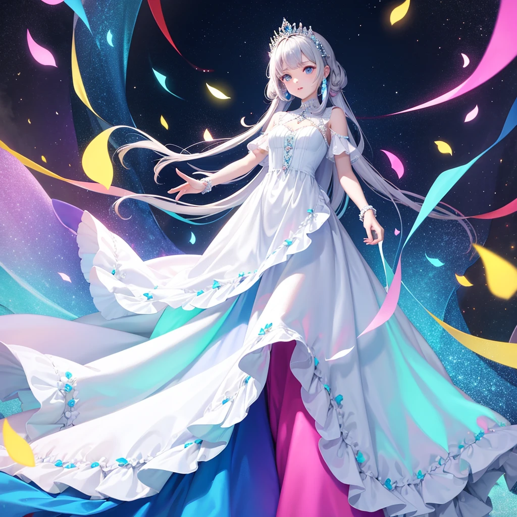 Dress, light colourful dress, long dress, elegant, princess