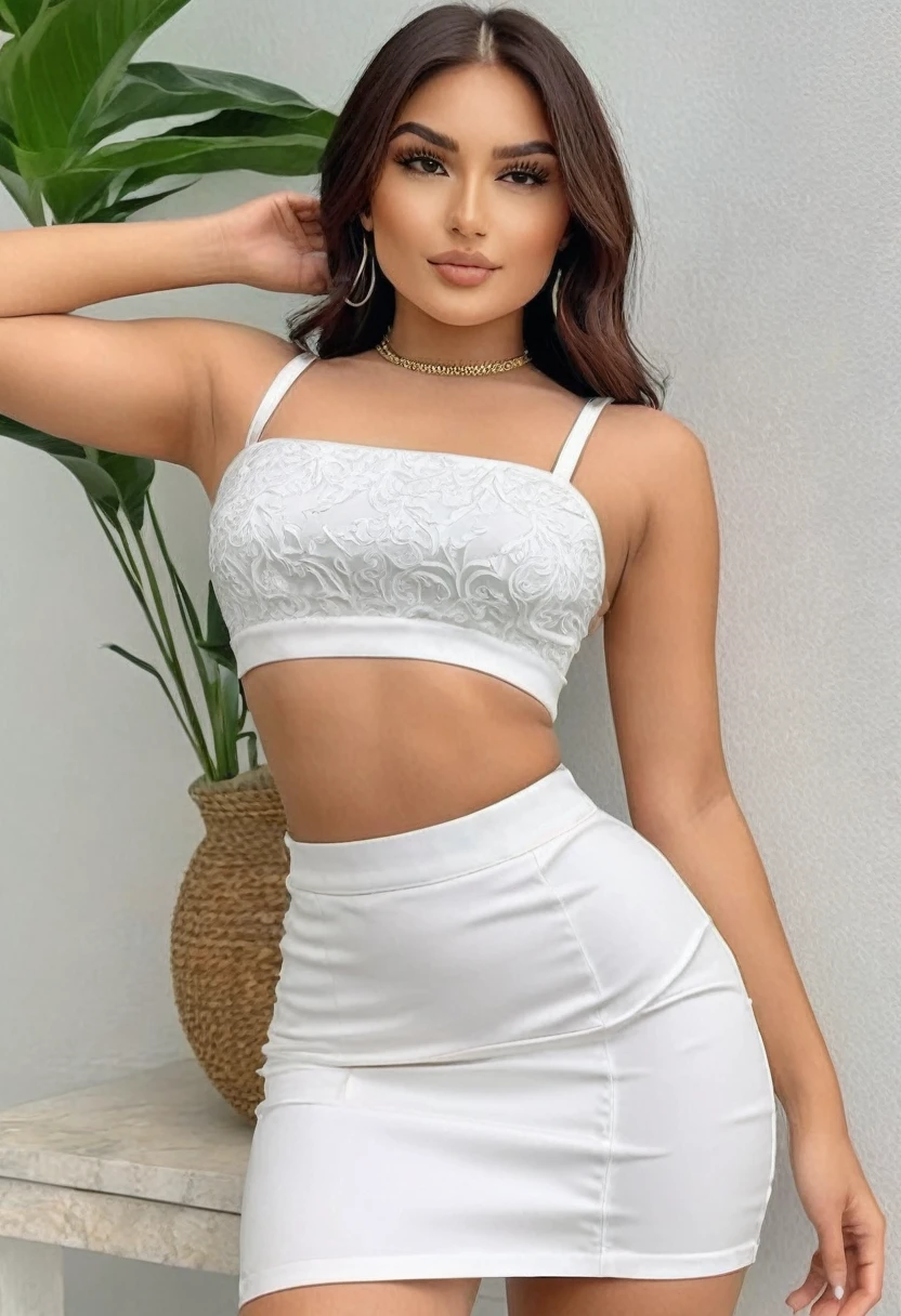 (best high quality:1.5), work of art, (8k), extremely detailed, (High details:1.4), Solo, ((HotLexi)), female with 24 years old, (crop top, pencil skirt),