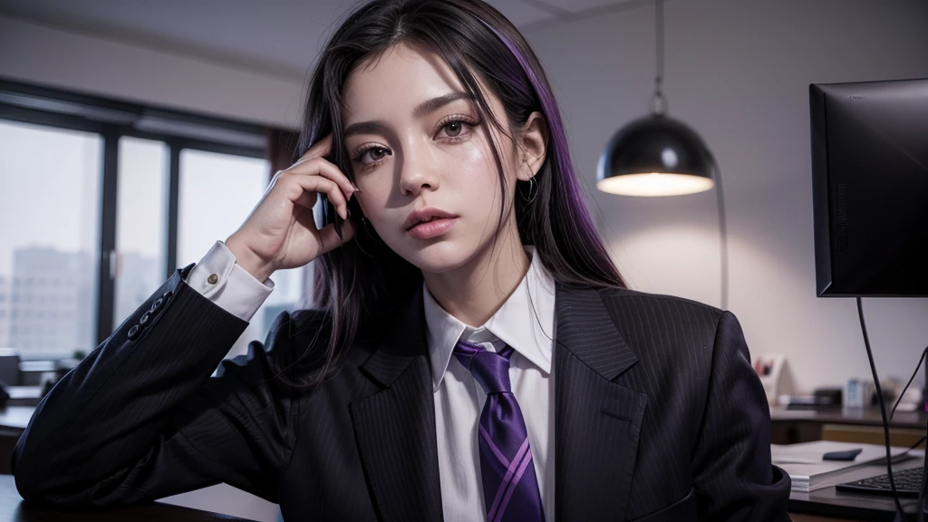 mafia office background usando e abusando de tons de roxo