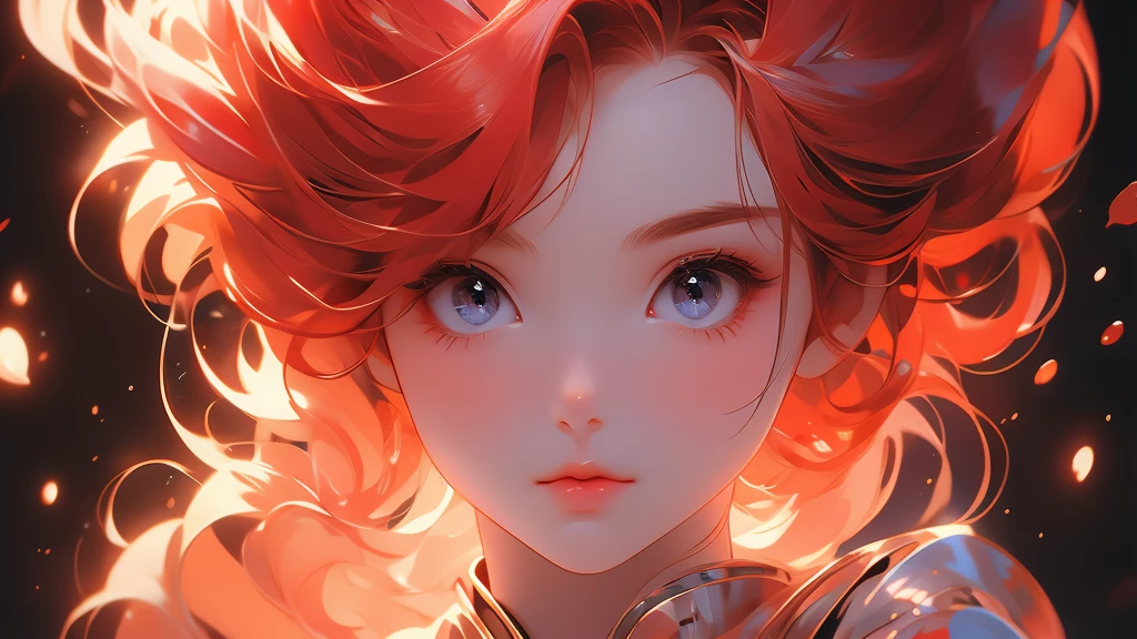 Cute sexy girl, Red hair, Bunny Girl,Close-up of face，black background，Surreal, Detailed lighting, Japanese Animation