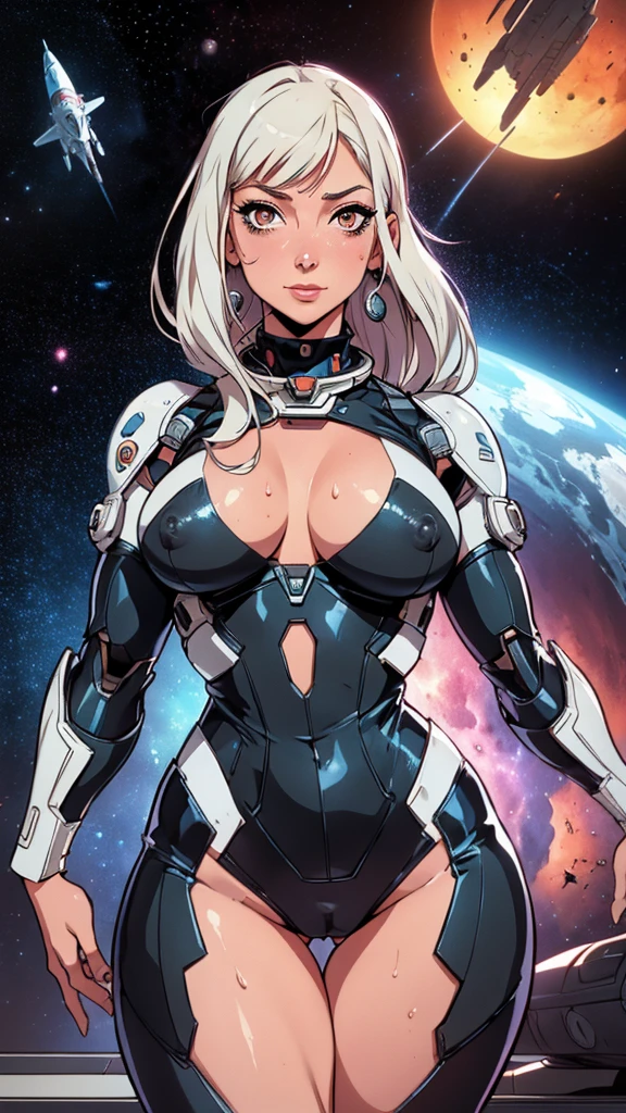 ((masterpiece, Highest quality)), 32K Wallpapers, Very detailed, posters, Vintage science fiction, 1960s,(((space thriller cinematic movie posters))), (Bauhaus), shape,Abstract, Midcentury Modern, movie posters, Vintage, A woman fused with a robot,anime,1970s,Halftone,Speech bubble,Milky Way,(superhero),((portfolio,close)),Cyborg of the Future,Space,Cyborg Lady,,Erect nipplde,TorGrade(Blsee-through),The genitals are visible,Have pr,Raised genitals,Too much pubic hair,Pink pa,Highest quality,Wet body,Cleavage,Sweat from the groin,nude女性,White g Hair,Water from vagina,