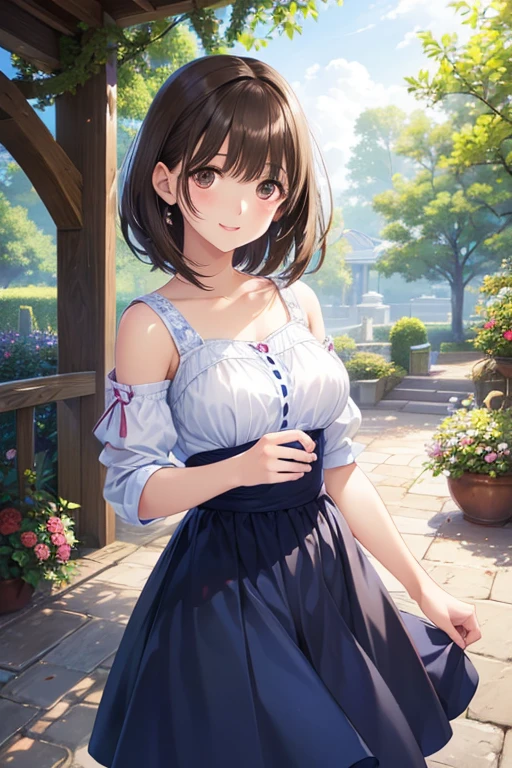 anegasaki nene、Shiny brown hair, short hair, (Beautiful brown eyes、Sparkling eyes, Fine grain)、smile、Ultra-detailed eyes、Highly detailed face, Highly detailed eyes,


Highest quality、masterpiece、High sensitivity、High resolution、Detailed Description、Cowboy Shot、
(Highest quality:1.2), One girl, break, Rose Garden、Anime girl in a blue ribbon and white dress