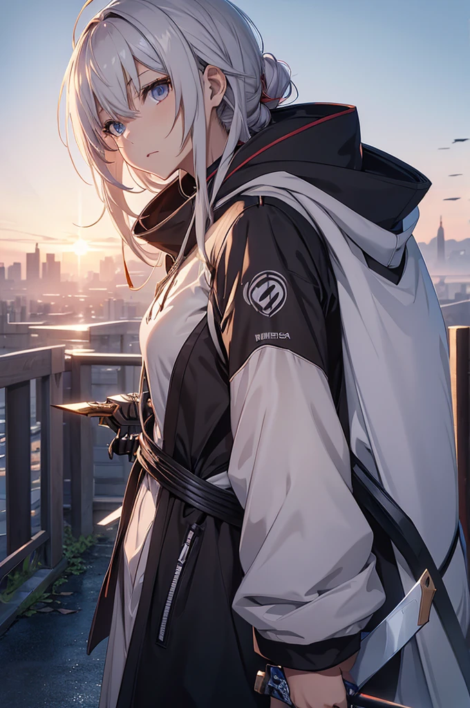 anime character with a sword and a hoodie, 4K anime art wallpaper, 4k anime art wallpaper, from Arknights, melhor anime wallpaper 4k konachan, 8K anime art wallpaper, anime wallpaper 4k, anime wallpaper 4k, anime wallpaper 4k, ultra hd anime wallpaper, 坏蛋动漫8 K, Arknights