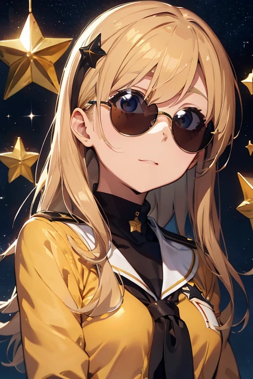 star sunglasses,Admiral,gold,background in battleship,
