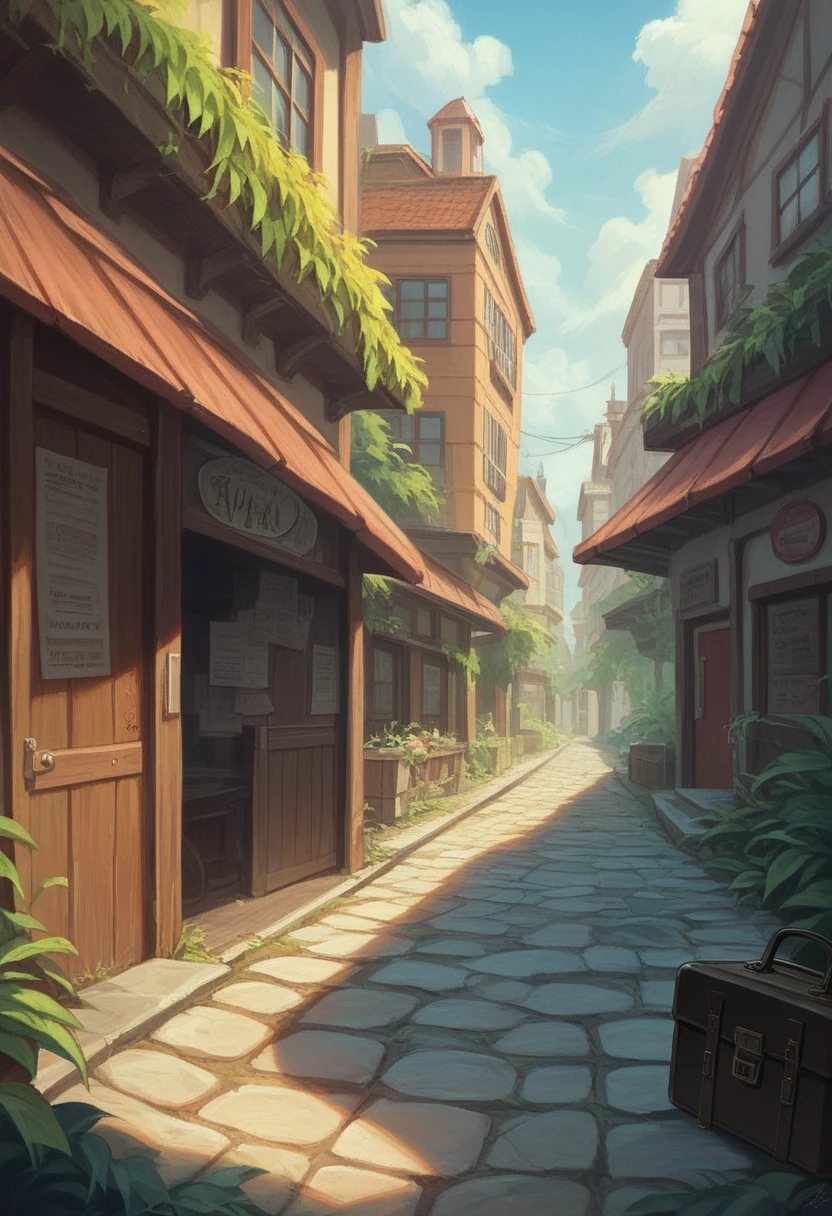 a salesman working in a rural village, photorealistic, highly detailed, 8k, realistic lighting, intricate details, vibrant colors, warm tones, dynamic pose, thoughtful expression, weathered clothing, worn leather briefcase, wooden buildings, cobblestone streets, lush greenery, rolling hills in the background