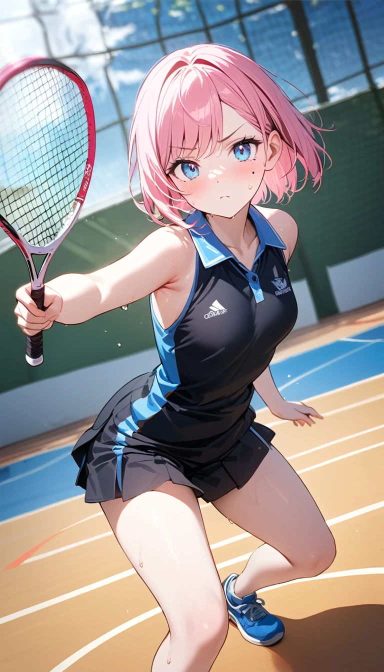 absurdres, highres,
BREAK
looking at viewer, cowboy shot, (from below:1.5)
BREAK
(vivid-color:1.3)
BREAK
(one girl :1.3), (:1.2), black hair, yellow eyes, white tennis uniform, hairclip, earrings, jewelry, nm1, hair ribbon, medium hair, tennis cosplay, (pleated super short skirt:1.4), (thighs:1.3), (Very pretty thong:1.2), (bitten thongs:1.3), back facing, skirt lift, show off thong, lifted by self,(large ass:1.3), (ass view:1.6),large breasts, ample Bossom, (smile face:1.3), open mouth, (breast:1.3), ass, round eyes, (blowing in the wind:0.5), sweat around girl, dripping sweat, squall (wind:1.2), sense of speed, refreshing breeze, motion blur effect, wind, (no pants visible:1.4)
BREAK
background is (tennis court:1.3), (10,000 people spectators,:1.3), multiple people behind you, gray sky with clouds, outdoors, (magnificent panorama view:1.2), wind
BREAK
Moonlight, magnificent view, rainbow in the sky, light particles, dynamic angle, dutch angle, perspective
BREAK
(Nighttime, sunbeam:1.2), depth of field, bokeh, light leaks, (chromatic aberration:1.2), night
BREAK