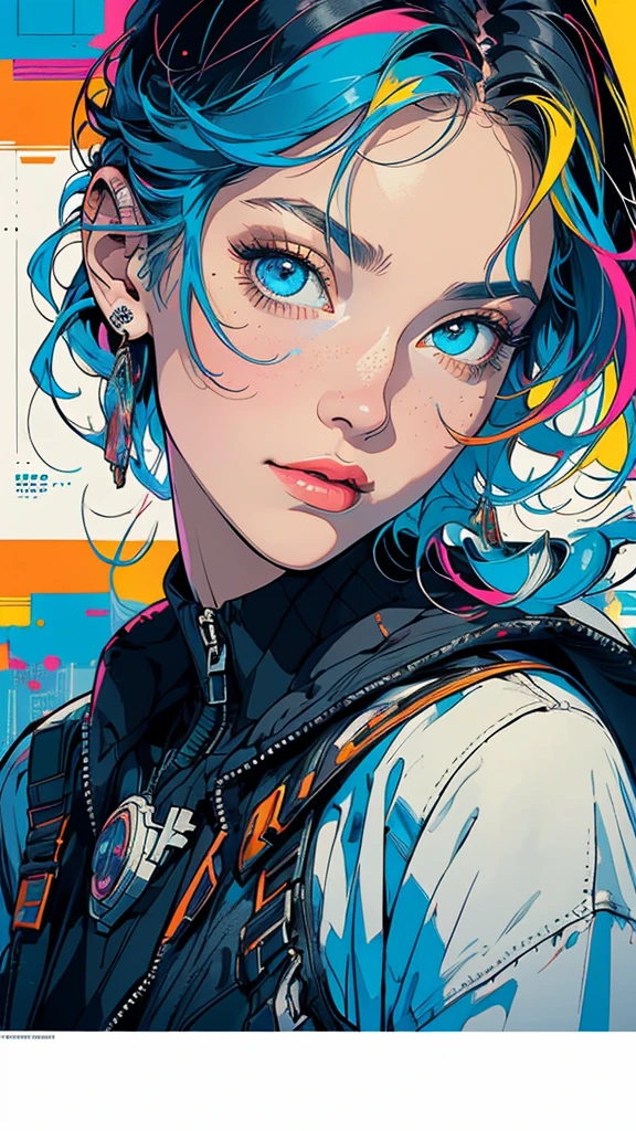 (((masterpiece, highest quality))),(((solo:1.2))),(((1girl:1.2))),32k wallpaper, very detailed, poster, vintage science fiction,(((((geometric cinematic movie poster))))), ((bauhaus)),(shape),(((abstract))),(mid century modern),movie poster,(((((portfolio))))),(((((Close-up))))),(((((bust up))))),((((more various angle)))),(((highlight))),Vast landscape,((((heterochromia)))),(((complete. detailed face))),(((Extremely talented))),(((most complecated machine))),(Colorful color scheme)