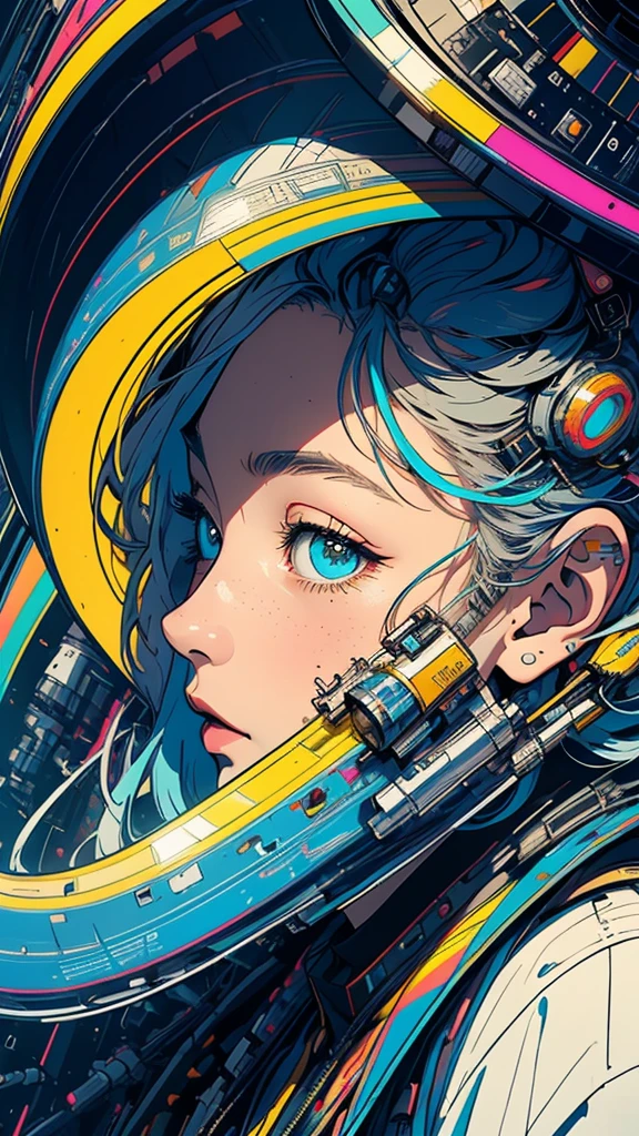 (((masterpiece, highest quality))),(((solo:1.2))),(((1girl:1.2))),32k wallpaper, very detailed, poster, vintage science fiction,(((((geometric cinematic movie poster))))), ((bauhaus)),(shape),(((abstract))),(mid century modern),movie poster,(((((portfolio))))),(((((Close-up))))),(((((bust up))))),((((more various angle)))),(((highlight))),Vast landscape,((((heterochromia)))),(((complete. detailed face))),(((Extremely talented))),(((most complecated machine))),(Colorful color scheme)