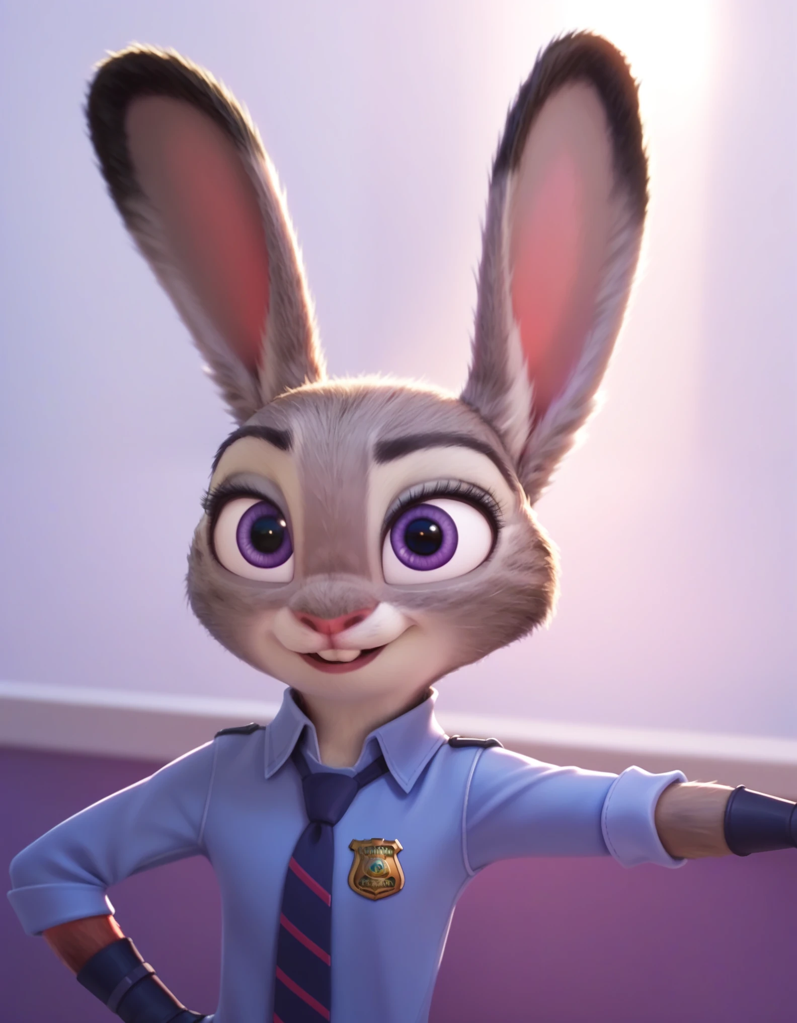 female, judyhopps, slim judy hopps, Nick Wilde, wear shirt and bottomless, front view, (tail) (cinematic lighting), backlighting, shaded, detailed background, by dagasi, by personalami, by Ruan Jia,, duo, male, photorealistic, hyperrealistic, 