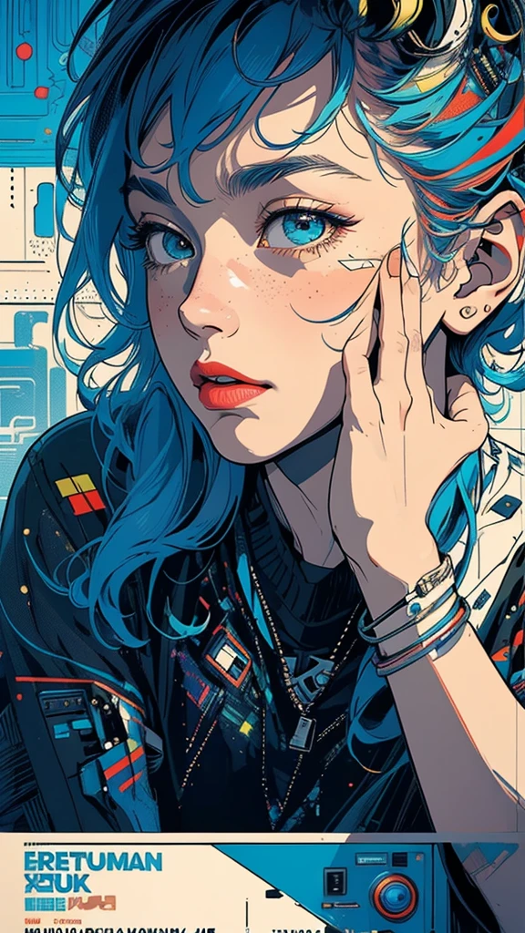 (((masterpiece, highest quality))),(((solo:1.2))),(((1girl:1.2))),32k wallpaper, very detailed, poster, vintage science fiction,(((((geometric cinematic movie poster))))), ((bauhaus)),(shape),(((abstract))),(mid century modern),movie poster,(((((portfolio))))),(((((Close-up))))),(((((bust up))))),((((more various angle)))),(((highlight))),Vast landscape,((((heterochromia)))),(((complete. detailed face))),(((Extremely talented))),(((most complecated machine))),(Colorful color scheme)