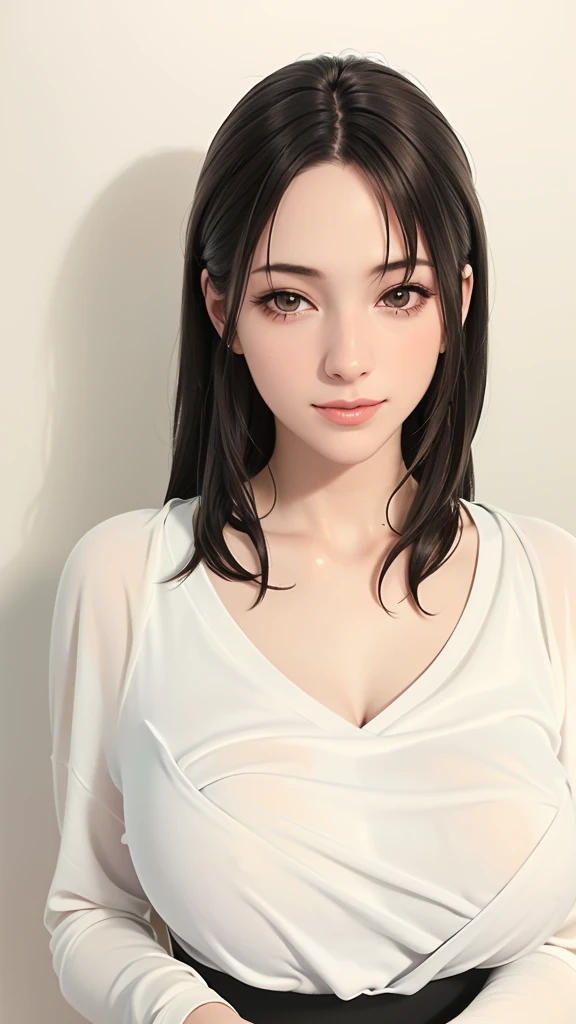 (（（Perfect body,White and tender skin,（（（White wool cardigan and black skirt,）））,（（（Luxueqi，Facial marks,Black Hair）））,((masterpiece)),high resolution, ((Best quality at best)),masterpiece,quality,Best quality,（（（ Exquisite facial features,Looking at the audience,There is light in the eyes,Smile）））,）））,（（（Light and shadow,Huge breasts，）））,（（（Looking at the camera,black background,)））),