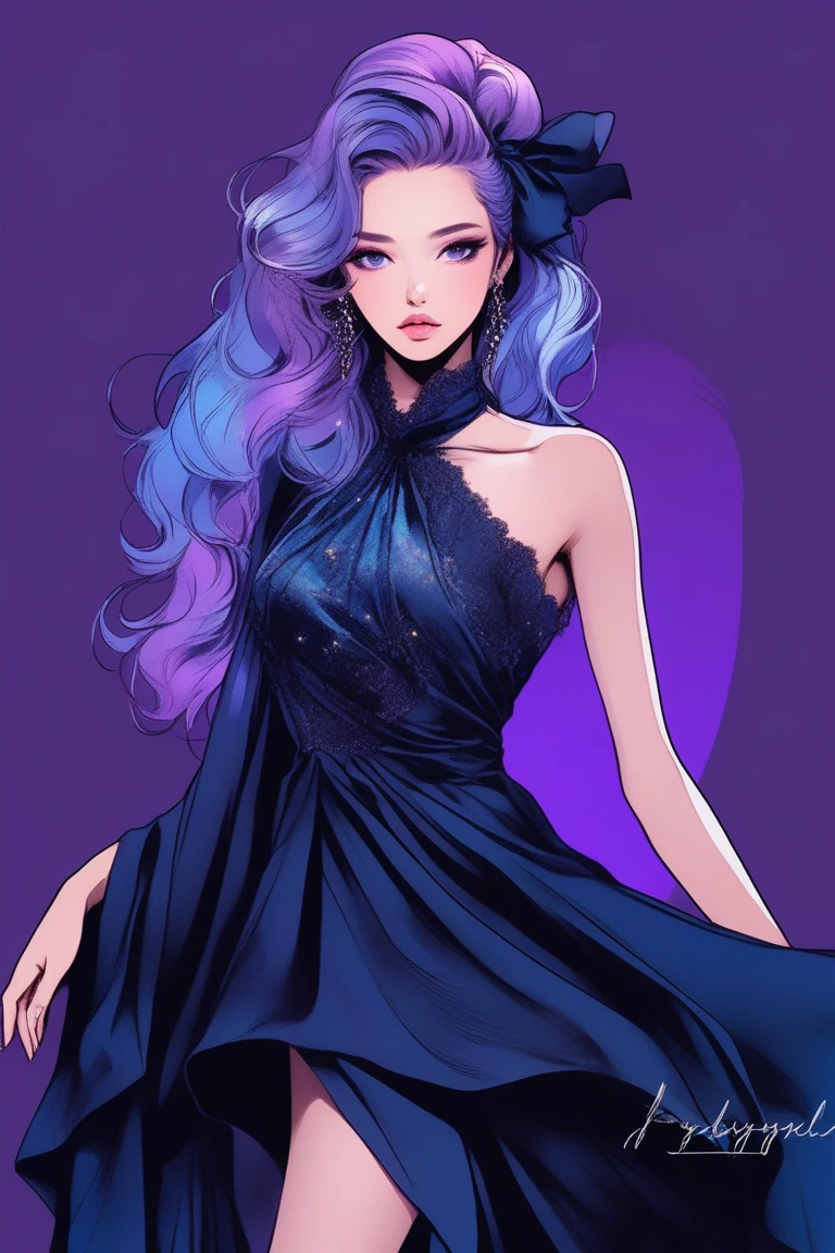 (Best quality, sketch:1.2),realistic,illustrator,anime,1 girl, detailed lips,custom, bad women, details, black and aquamarine gradient background,neon hair,Textured trim, masterpiece, retro classic style, [female mannequin close up, Sexy dress, silk dress, mercury dress, Astral dress, beautiful silky dress, Sexy dress, dark dress, Dark purple clothing, revealing stylish dress, dark Astral dress, soft silk dress, elegant navy blue dress, stylish dark dress, airbrush dark dress, fantasy dress, Baroque dress, extravagant dress] (photographic portrait)