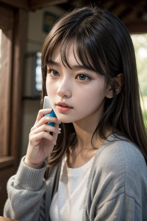 a girl talking in the phone
