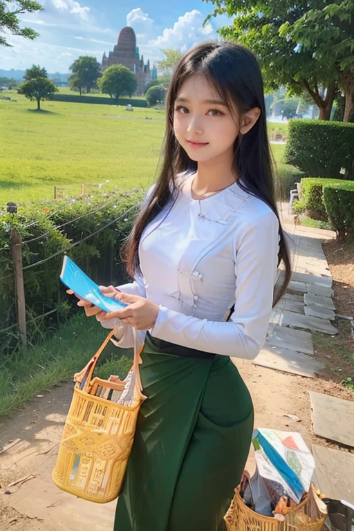 Seaart AI( app)နဲ့ မြန်မာ Outfit လေးတွေကို Try Onလုပ်ကြမယ်....💐
⌵ ဒီpromptကို Copy ယူပါ။👇
a beautiful girl with cute dimples, smiling, wearing
burmese dress, walking in Bagan's street,
ACMM LS OUTFIT, WEARING ACMM TOP OLIVE
GREEN ACMM TOP; LONG SLEEVES, WEARING
ACMM LONG SKIRT, OLIVE GREEN ACMM LONG
SKIRT, PRINTED SKIRT
OUTDOORS, SCENERY, TRADITIONAL MEDIA,
SKY, DAY, PHOTO BACKGROUND, REAL WORLD
LOCATION, ARCHITECTURE, NATURE, RUINS
LANDSCAPE, BAGAN ANCIENT PAGODA
BACKGROUND