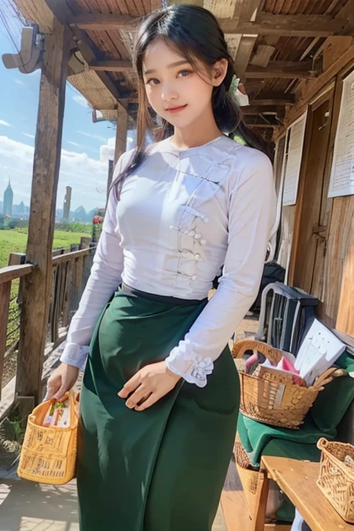 Seaart AI( app)နဲ့ မြန်မာ Outfit လေးတွေကို Try Onလုပ်ကြမယ်....💐

⌵ ဒီpromptကို Copy ယူပါ။👇

a beautiful girl with cute dimples, smiling, wearing
burmese dress, walking in Bagan's street, 
ACMM LS OUTFIT, WEARING ACMM TOP OLIVE
GREEN ACMM TOP; LONG SLEEVES, WEARING
ACMM LONG SKIRT, OLIVE GREEN ACMM LONG
SKIRT, PRINTED SKIRT
OUTDOORS, SCENERY, TRADITIONAL MEDIA,
SKY, DAY, PHOTO BACKGROUND, REAL WORLD
LOCATION, ARCHITECTURE, NATURE, RUINS
LANDSCAPE, BAGAN ANCIENT PAGODA
BACKGROUND