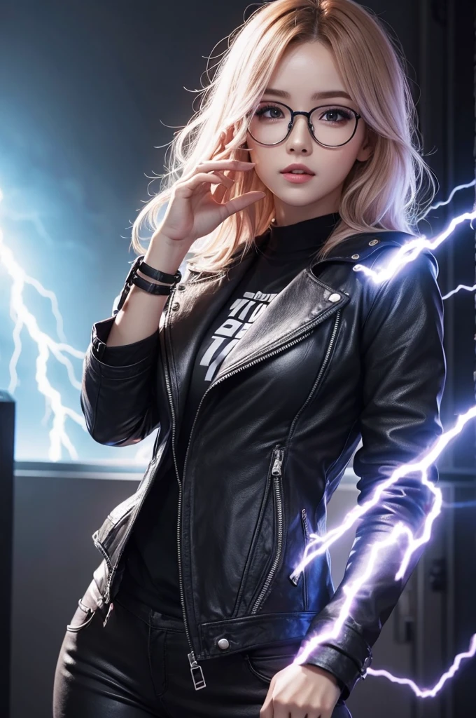 Lightning wearing glasses