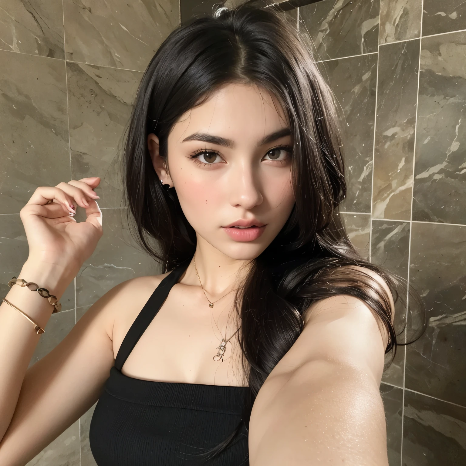 a close up of a woman with long hair and a necklace, she has a cute face, she has a cute expressive face, she is facing the camera, she is about , madison beer, soft devil queen madison beer, her face looks like an orchid, charli bowater, portrait sophie mudd, dasha taran, yelena belova, angelina stroganova, viktoria gavrilenko, alina ivanchenko, russian girlfriend, ekaterina, portrait emily ratajkowski, anna nikonova aka newmilky, model, cute