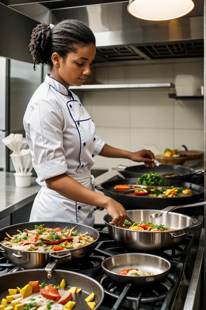 A cook preparing