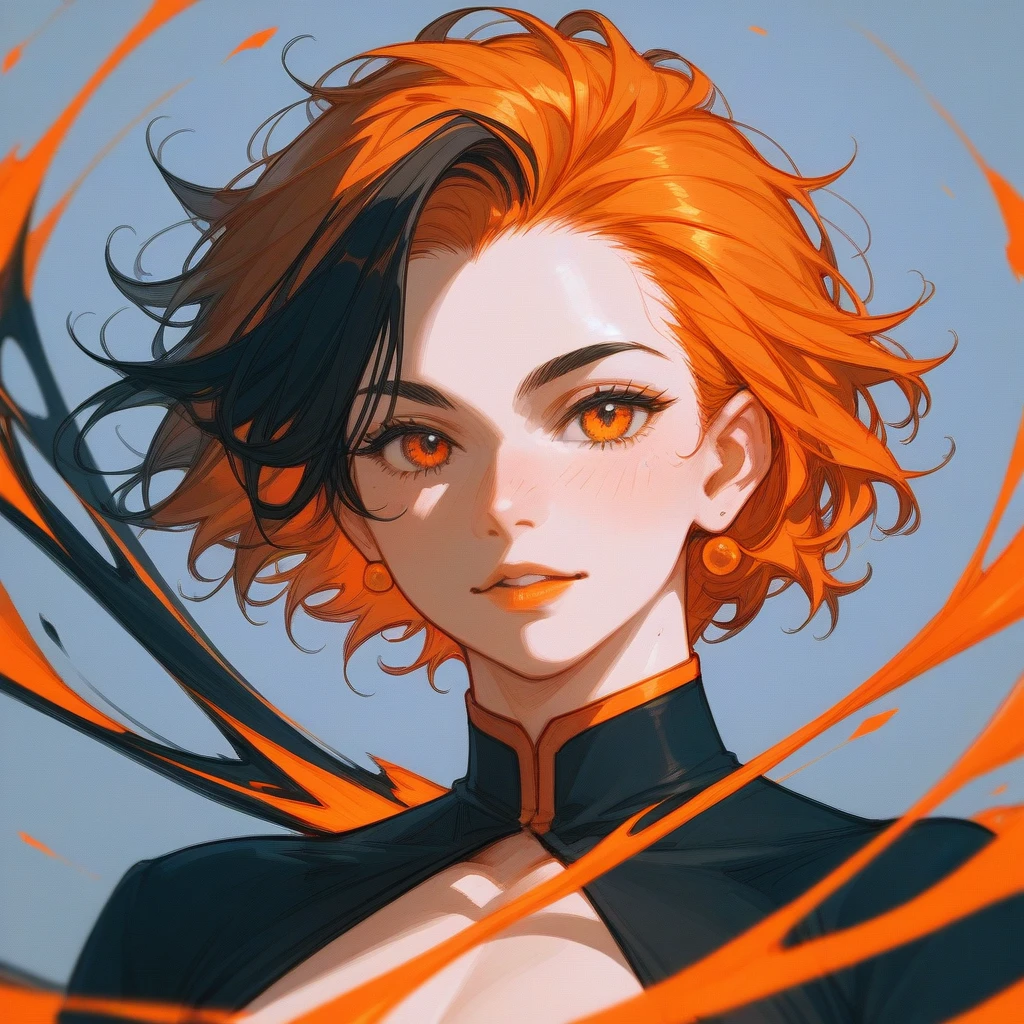 Out of my mind in burnt orange Aesthetic Art Style, score_9,score_8_up,score_7_up
