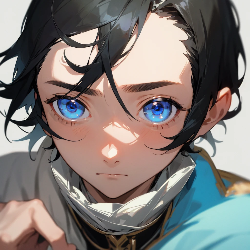 masterpiece,high quality,1 boy,black hair,blue eyes,focus face, 