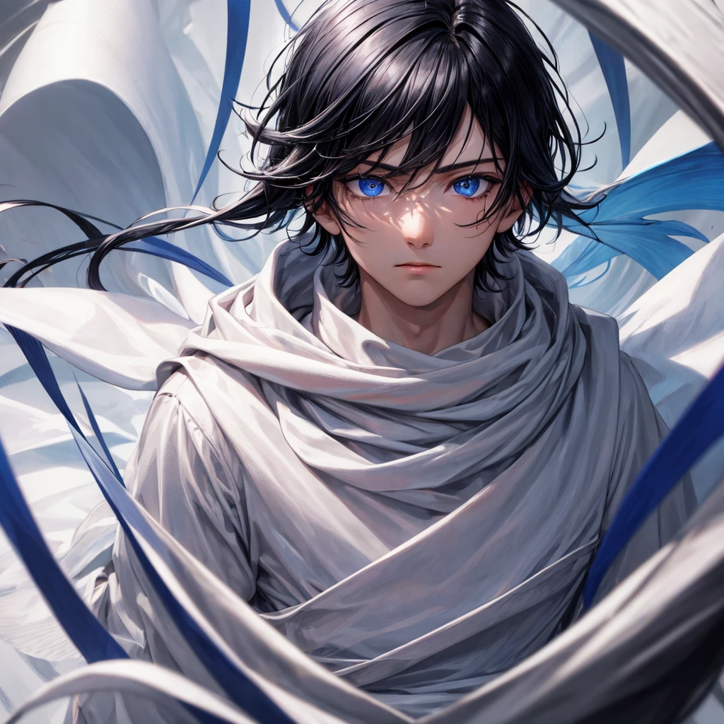 masterpiece,high quality,1 boy,black hair,blue eyes,focus face,