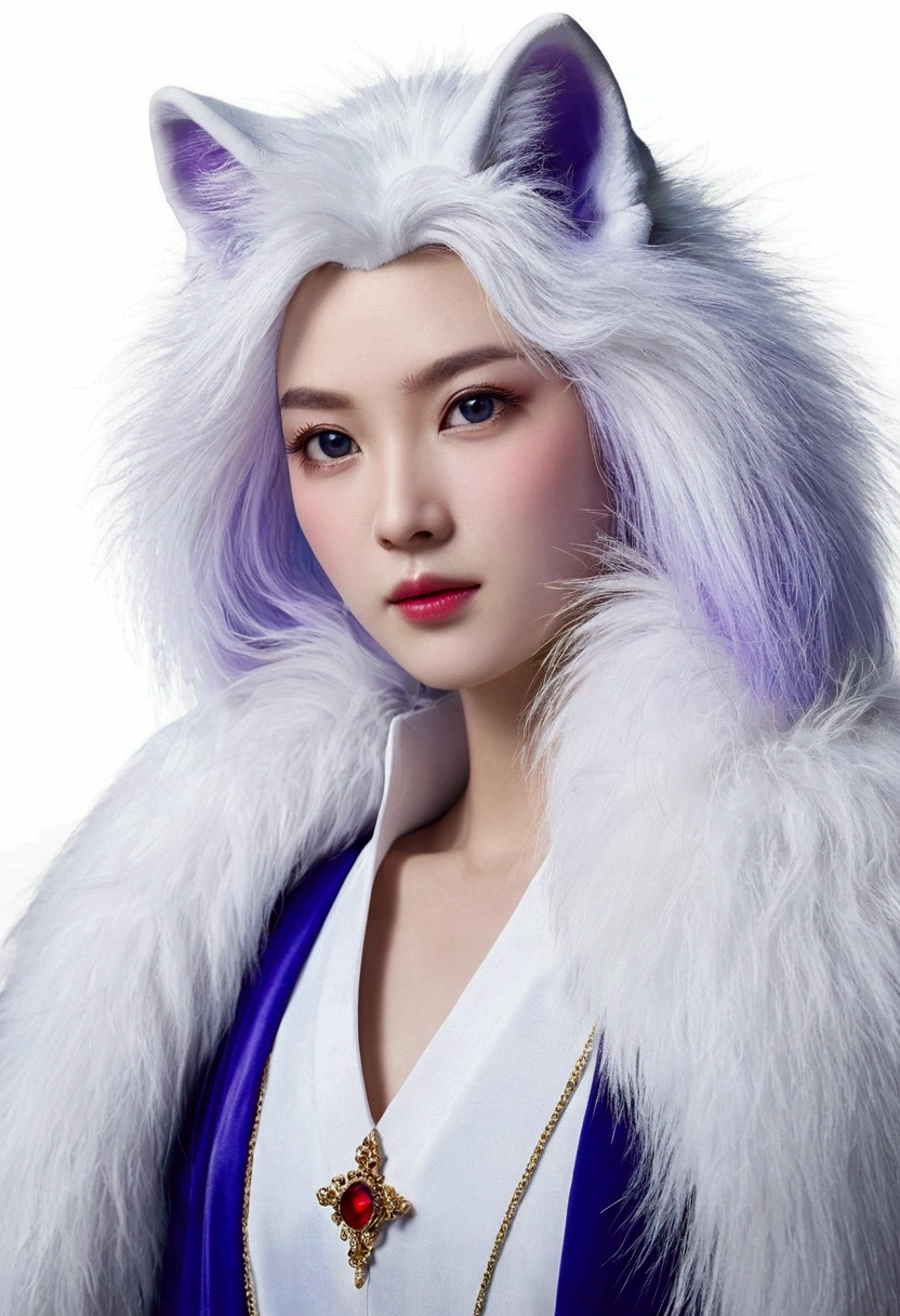 male,Snow-white and soft fur,Pupils are light blue and light purple,Handsome,Slender body,The whole exudes nobility,身体会散发清香的Fu Rui,Fu Rui,furry