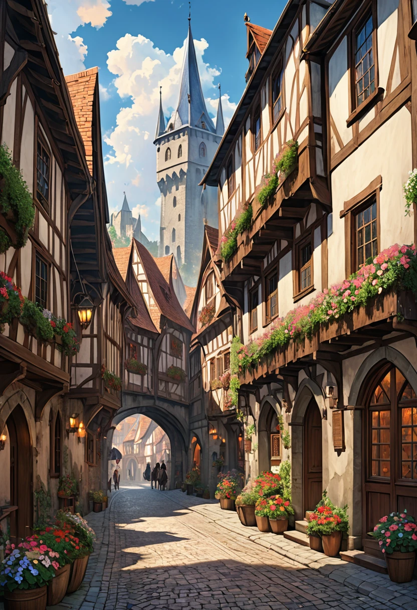 A neo-medieval city. Romantic, trancentent. transcendent, numinous