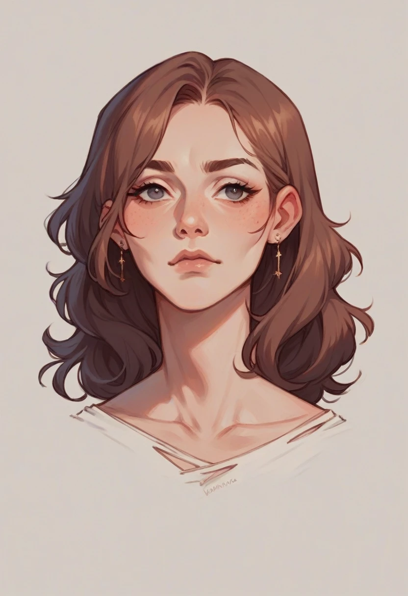 Femme brune arabe visage portrait de face