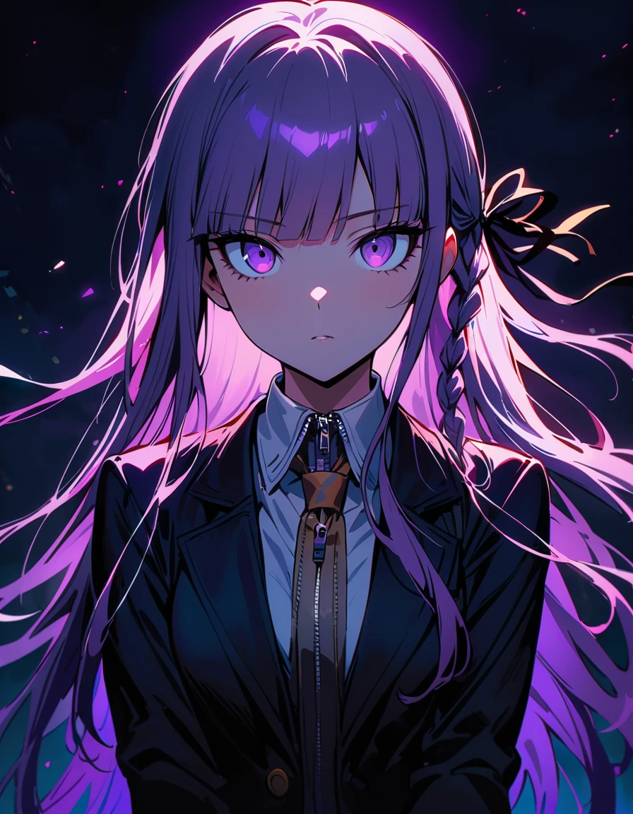 (Kirigiri Kyoko), portrait, (danganronpa), (masterpiece, best quality, ultra detailed), (looking at viewer), (pov, ), (cinematic lighting), blazer